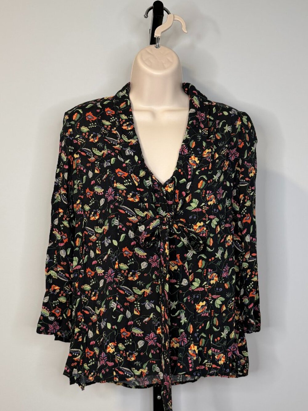 Anthropologie Navy, Pink, Green Button Down Top - Size US 0